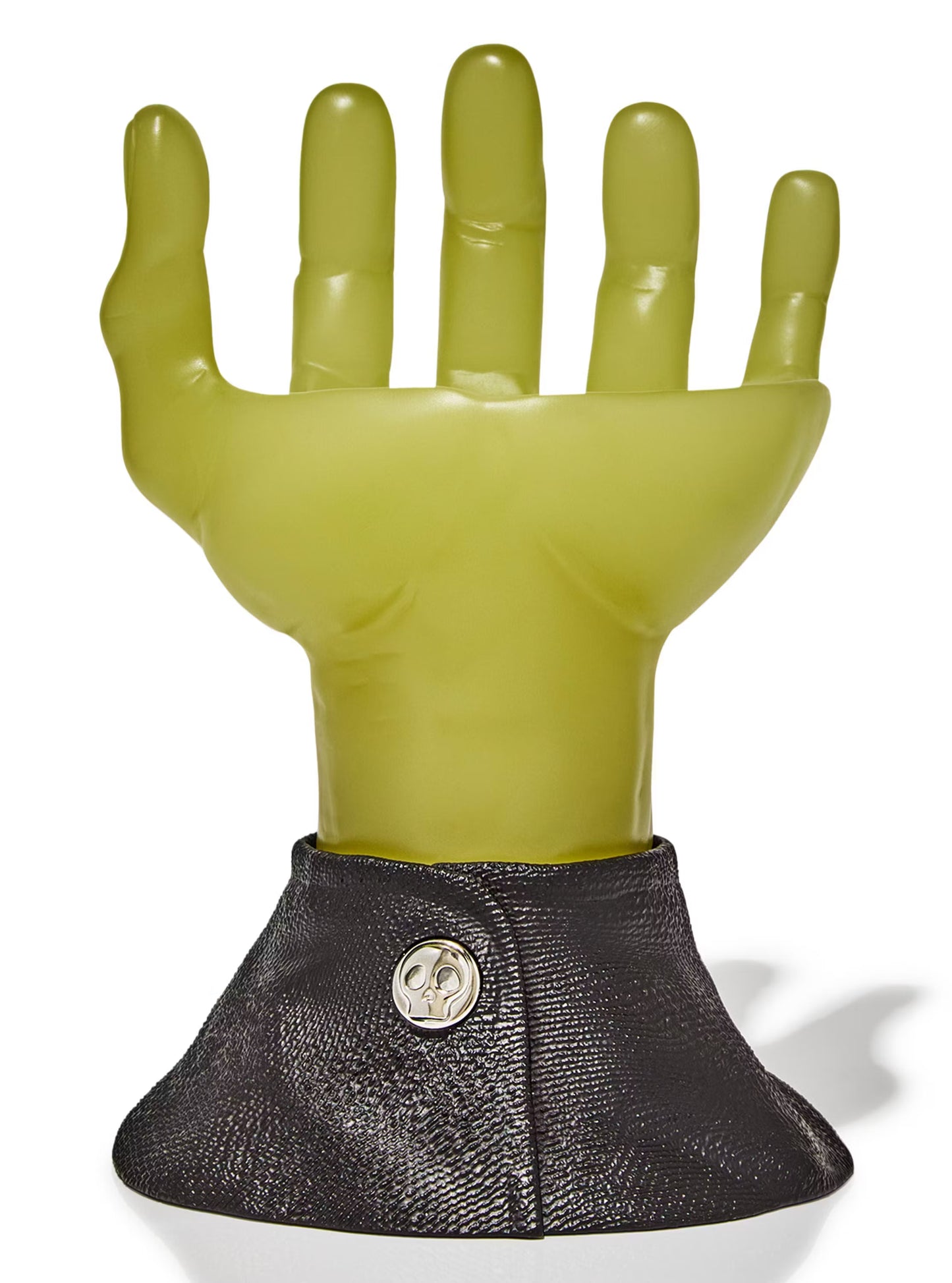 Glow-in-the-Dark Franken Hand Pedestal 3-Wick Candle Holder